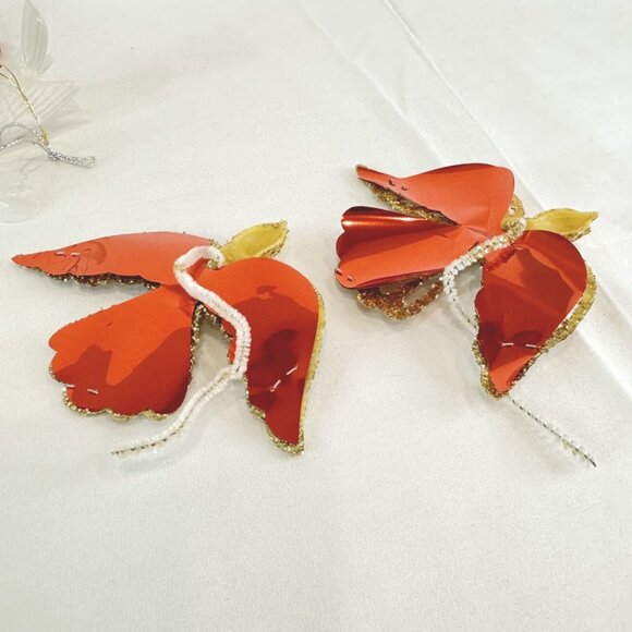 Variety Of 9 Vintage Colourful Glitter Birds Christmas Ornaments Please Read - Picture 8 of 8